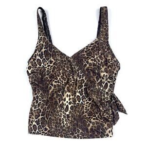 Vintage Real Comfort by Chadwick's Animal Print Wrap Front Bikini Top